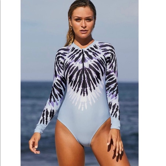 New! Surf Retro tie-dye swimwear one piece zip - Picture 8 of 11